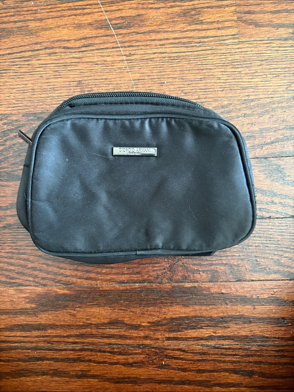Giorgio Armani Black Nylon Menโs Toiletry Pouch